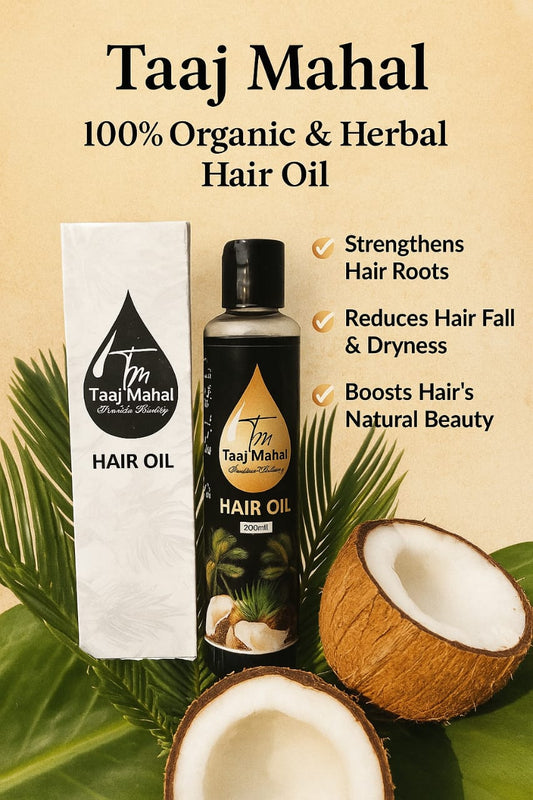 Taaj Mahal Herbal Hair Oil – 100% Natural Organic Hair Growth Oil | Anti Hair Fall, Dandruff & Dryness Treatment (Pack of 1)